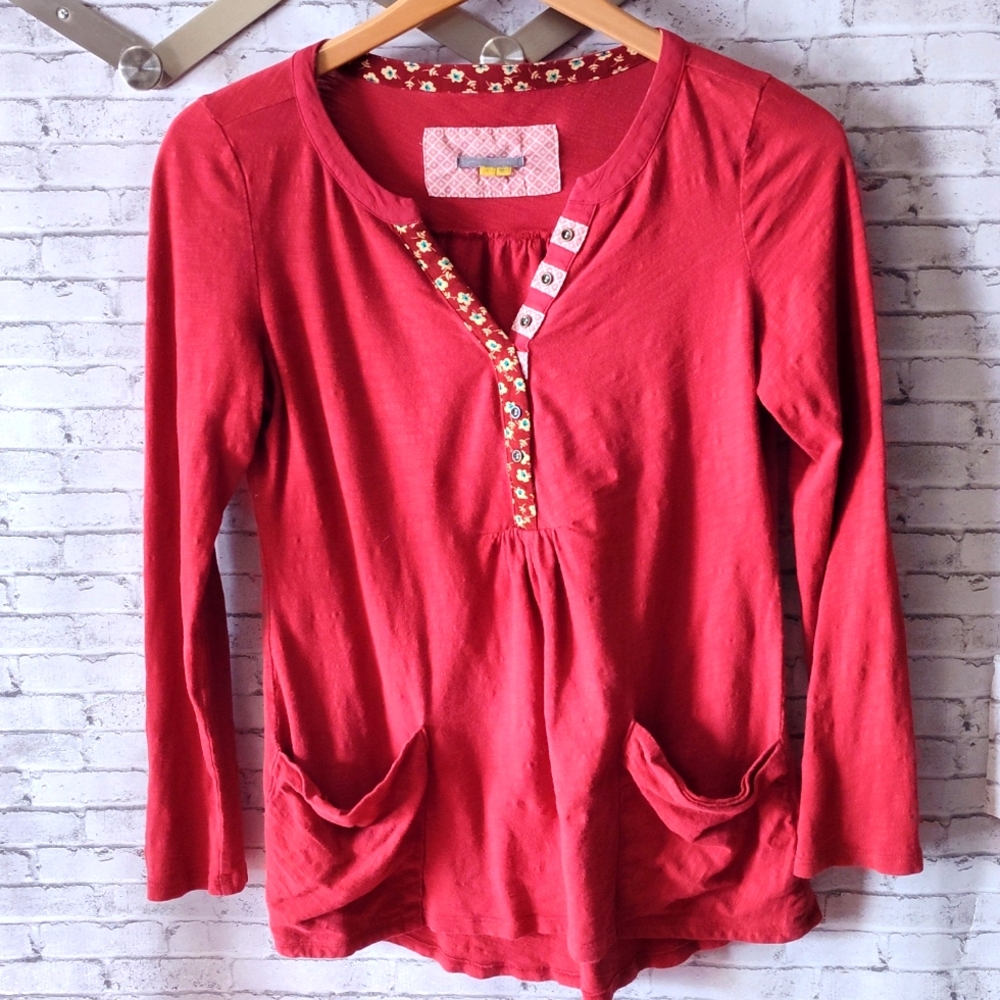 Anthropologie Little Yellow Button Top